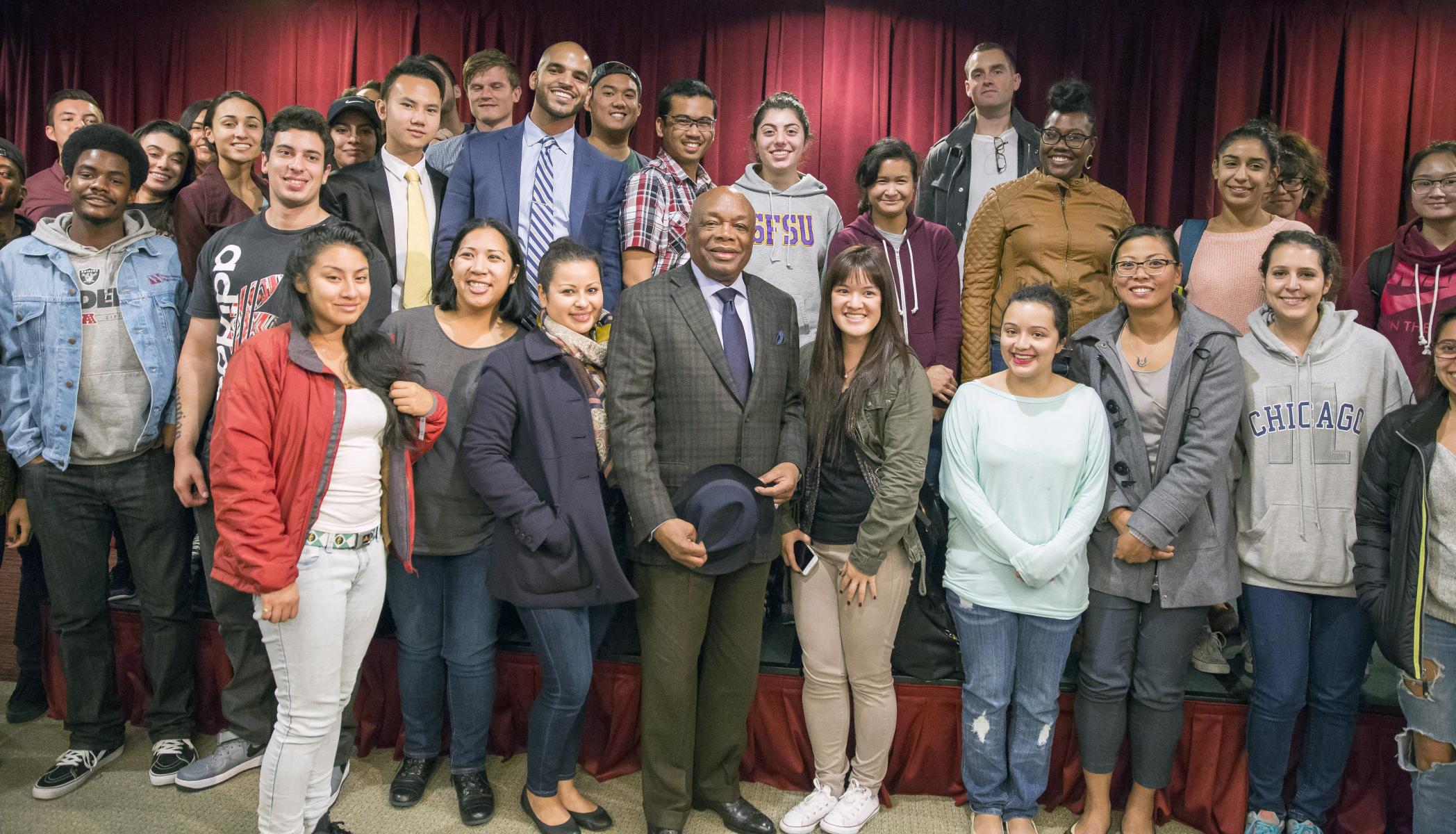 Willie L. Brown, Jr. with group of fellows