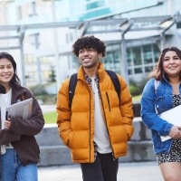 Students walking on campus