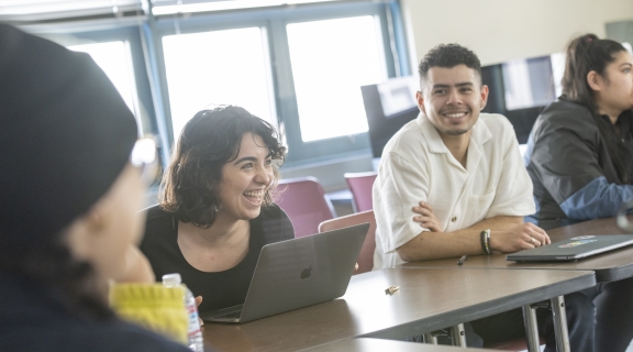 Students around a table